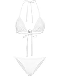Philipp Plein - Bikini triangular con placa del logo - Lyst