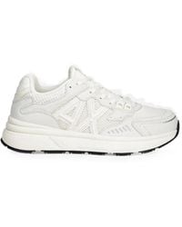 ARMANI EXCHANGE - Logo-Patch Mesh Sneakers - Lyst