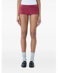Gucci - Suede Mini Shorts - Lyst