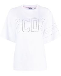 Gcds - T-shirt à logo orné de cristaux - Lyst