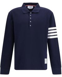 Thom Browne - 4-Bar Long-Sleeve Polo Shirt - Lyst