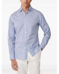 Hackett - Check-Pattern Kent-Collar Shirt - Lyst
