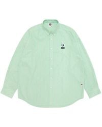 Aape By A Bathing Ape - Striped Logo-Embroidered Shirt - Lyst