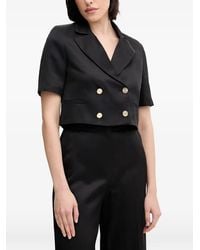 GAUDI - Double-Breasted Cropped Blazer - Lyst