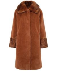 Unreal Fur - Timeless Faux-Fur-Trim Coat - Lyst