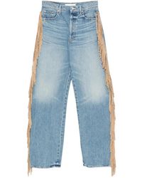Mother - Fringe-Trim Jeans - Lyst