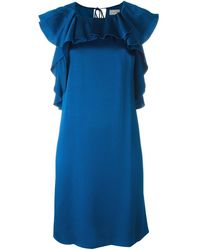 Lanvin Ruffled Shift Dress - Blauw