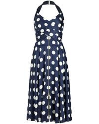 Patou - Halterneck Satin Midi Dress - Lyst