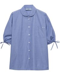 Prada - Bleu Cotton Camicia - Lyst