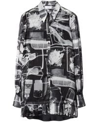 Off-White c/o Virgil Abloh - Off- X-Ray-Print Silk Shirt Dress - Lyst