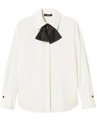 Twinset - Poplin Shirt With Pleated Bow Tie - Lyst