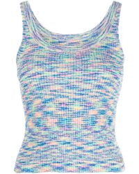 Izzue - Mélange-effect Ribbed Tank Top - Lyst