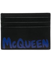 Alexander McQueen Kartenetui mit Logo-Print - Blau