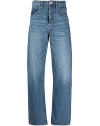 FRAME - Whiskering-effect High-rise Wide-leg Jeans - Lyst