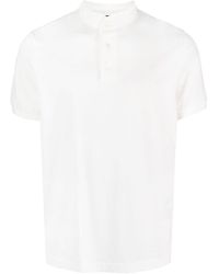 Emporio Armani - Band-collar Cotton Polo Shirt - Lyst