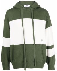 MSGM - Two-tone Knitted Hoodie - Lyst