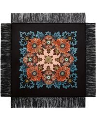 La DoubleJ - Reversible Floral-Print Fringe Scarf - Lyst