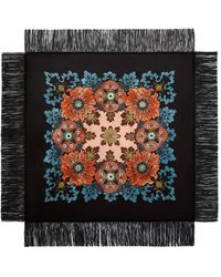 La DoubleJ - Reversible Floral-Print Fringe Scarf - Lyst