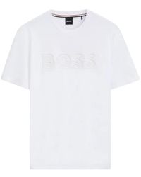BOSS - Cotton-Jersey T-Shirt With Logo Artwork - Lyst