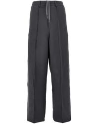 Emporio Armani - Drawstring Pintuck Track Pants - Lyst