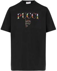PUCCI - Logo-Print Cotton T-Shirt - Lyst