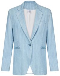 Liu Jo - Pinstripe Pattern Denim Blazer - Lyst
