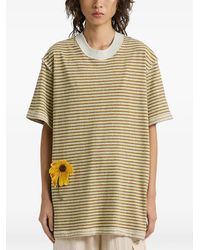 Song For The Mute - T-Shirt À Rayures Et Motif De Fleurs - Lyst