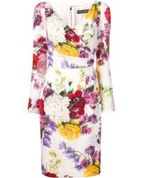 Dolce & Gabbana Jurk Met Lange Mouwen - Wit