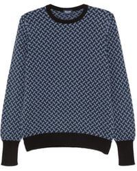 Drumohr - Trui Met Geometrisch Patroon En Ronde Hals - Lyst
