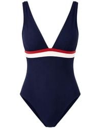 Banana Moon - Striped-Trim Open-Back Swimsuit - Lyst