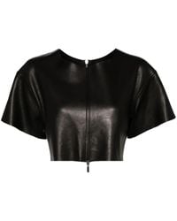Maticevski - Cropped Leather T-Shirt - Lyst