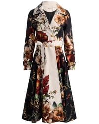 Alice + Olivia - Ellie Floral-Print Trench Coat - Lyst