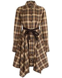 Patou - Midi Check Handkerchief-Hem Dress - Lyst