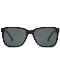 Burberry - Check Detail Square Frame Sunglasses - Lyst