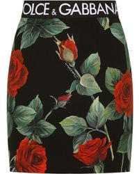 Dolce & Gabbana - Silk-blend Floral Mini Skirt - Lyst
