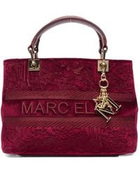 Marc Ellis - Wendi Logo-Embroidered Velvet Tote Bag - Lyst