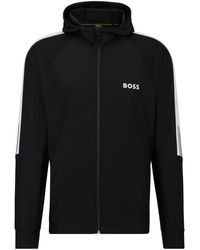 BOSS - Hoodie zippé à logo imprimé - Lyst