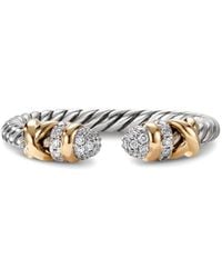 David Yurman - 18Kt And Sterling Petite Helena Open Diamond Ring (2.5Mm) - Lyst