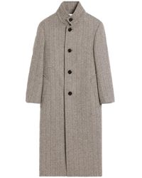 Ami Paris - High-Neck Wool Coat - Lyst