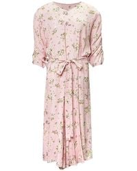 N°21 - Floral-Print Belted Midi Dress - Lyst