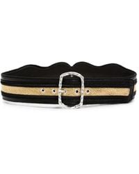 Ann Demeulemeester - Regimental Jacquard Scalloped-Edge Belt - Lyst