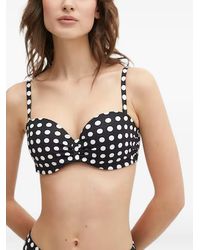 Chantelle - Sauvage Polka-Dot Ruched Bikini Top - Lyst