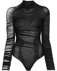 Amazuìn - Ruched Semi-Sheer T-Shirt - Lyst