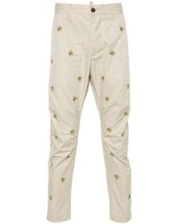 DSquared² - Neutral Embroidered Fruits Cotton Chinos - Men's - Cotton - Lyst