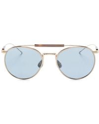 Brunello Cucinelli - Metallic Round-Frame Sunglasses - Lyst