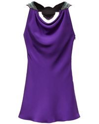 Versace - Embroidered Silk Mini Dress - Lyst