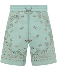 Amiri - Shorts Aus Leder Mit Bandana-Print - Lyst