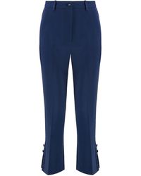 Elisabetta Franchi - Satin-Bands Crepe Trousers - Lyst