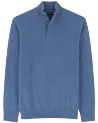 BOGGI - Roll-Neck Jumper Quarter-Zip Wool Cashmere Mélange - Lyst