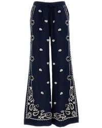 P.A.R.O.S.H. - Embroidered Wide-Leg Trousers - Lyst